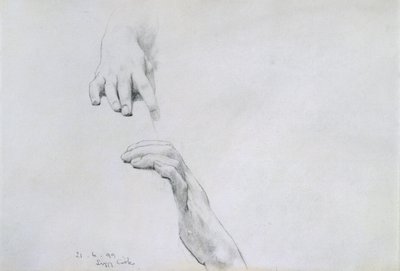 Study of hands for Under the Roof of Blue Ionian Weather by Lawrence Alma Tadema